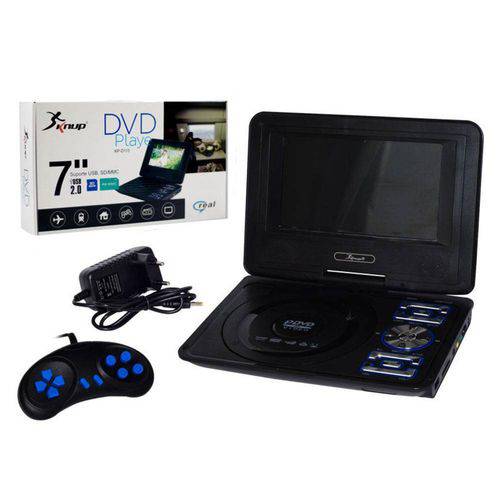 DVD 7 Pol Portátil com Receptor Tv/Game/Sd/USB/RádioFm D115