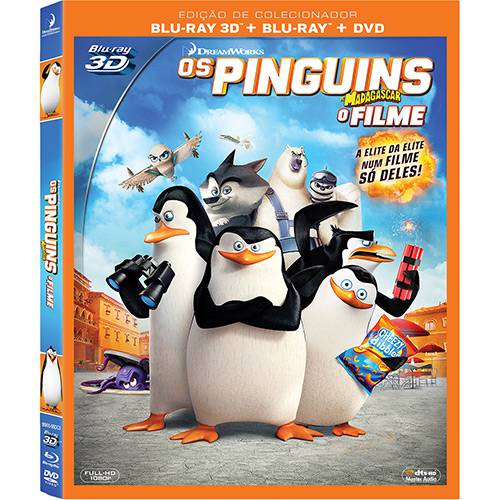 DVD + Blu-ray + Blu-ray 3D - Pinguins de Madagascar (3 Discos)