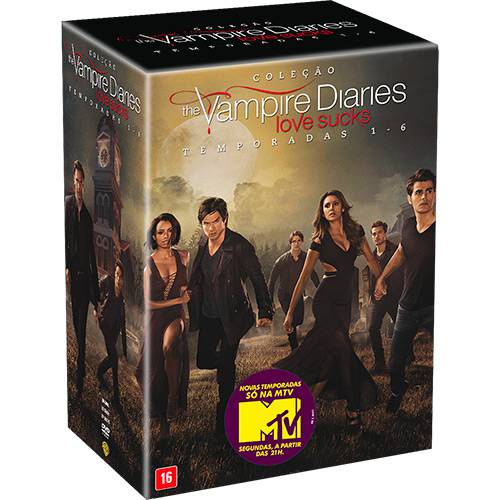 DVD - Coleção The Vampire Diaries: Love Sucks - Temporadas 1-6 (30 Discos)