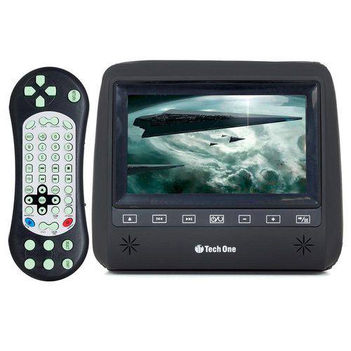 DVD de Encosto de Cabeça Tech One Slim Prime Tela de 7" USB, SD e IR - Preto