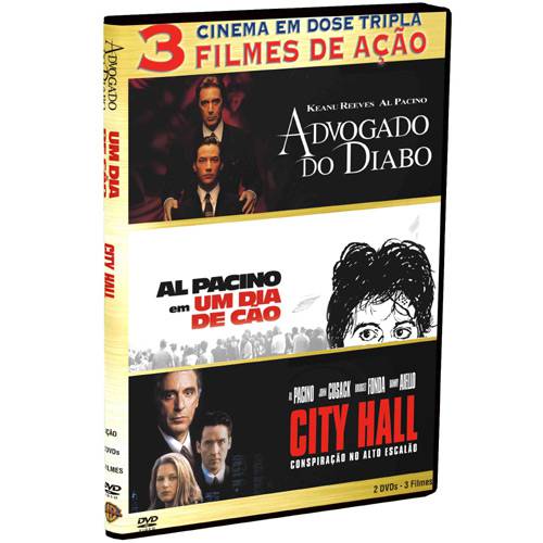 DVD Dose Tripla Al Pacino (Advogado do Diabo, um Dia de Cão, City Hall: Conspiração no Alto Escalão)