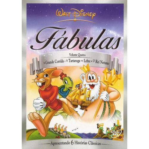 DVD Fábulas Disney Vol 4 - a Tartaruga e a Lebre + o Flautista Encantado + Toque Dourado