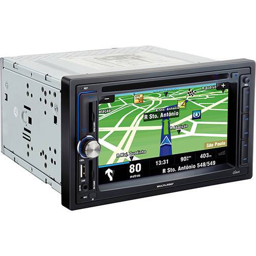 DVD Player Automotivo Multilaser P3174 Tela 6,2"- TV Digital, GPS, Entradas USB, SD, AUX e Rádio AM/FM
