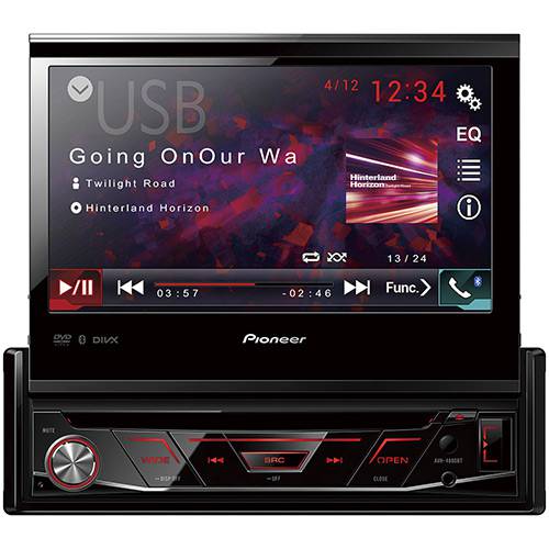 DVD Player Automotivo Pioneer AVH-4880BT Tela Retrátil 7" USB, Bluetooth