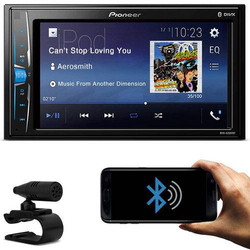 DVD Player Automotivo Pioneer Mvh-a208vbt 2 Din 6.2 Polegadas Bluetooth USB Aux Rca Am Fm