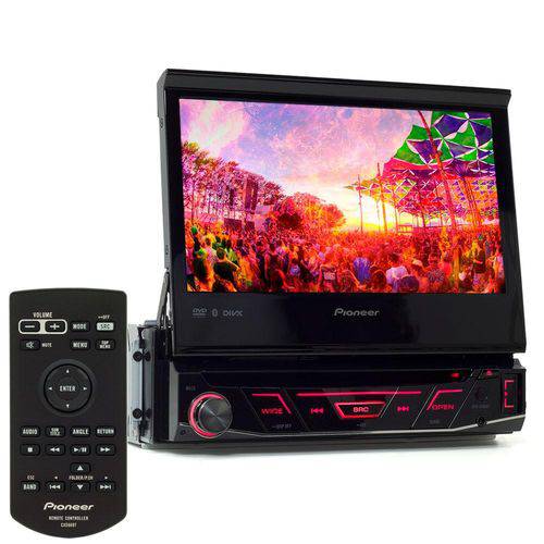 DVD Player Automotivo Pioneer Retrátil AVH-3180BT - Tela 7" - USB, Aux e Bluetooth