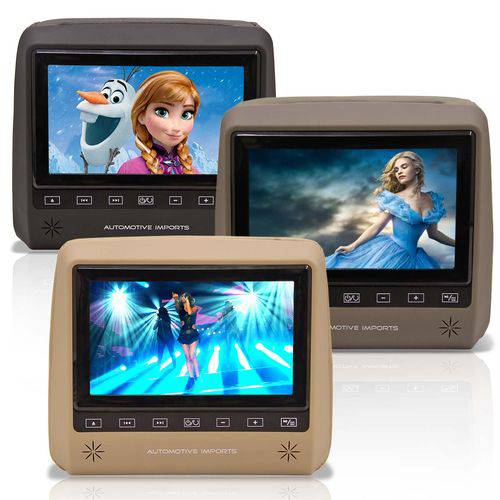 DVD Player Tela Encosto de Cabeça 7 Polegadas LCD com Game USB SD Botões Touchcreen