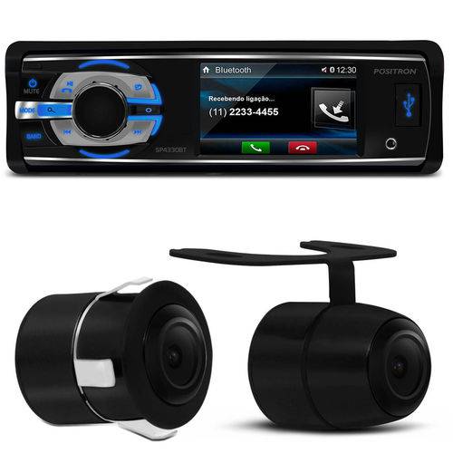 DVD Pósitron SP4330BT 1 Din Bluetooth USB + Câmera Ré 2 em 1 Universal Preta