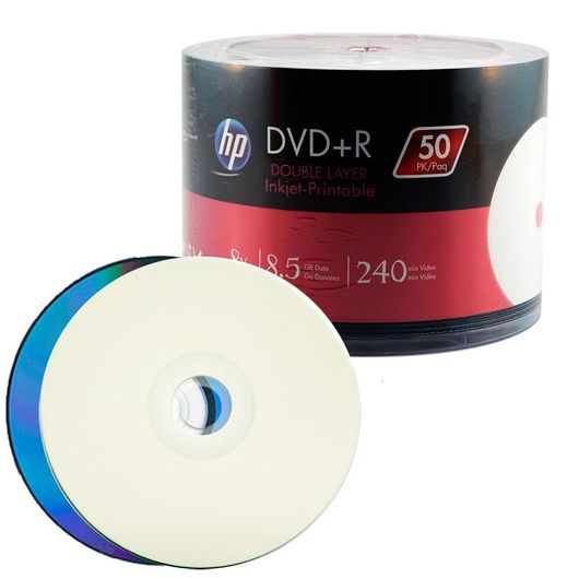 DVD+R Dual Layer HP Printable 8.5GB 5 Unidades