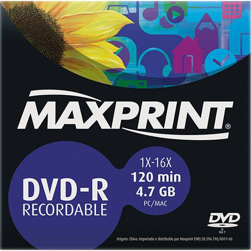 DVD-R Env Maxprint 4.7GB/120min 1x-16x