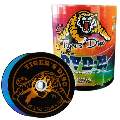 DVD-R Tiger`s com Logo Preto - 1 Unidade