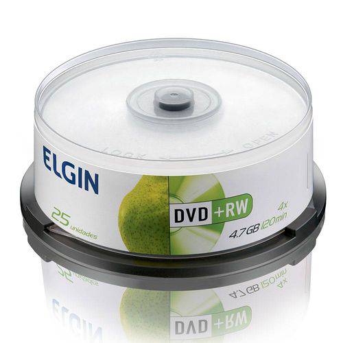 DVD Regravavel DVD+Rw 4,7Gb/120Min/4X Tubo-25 Elgin