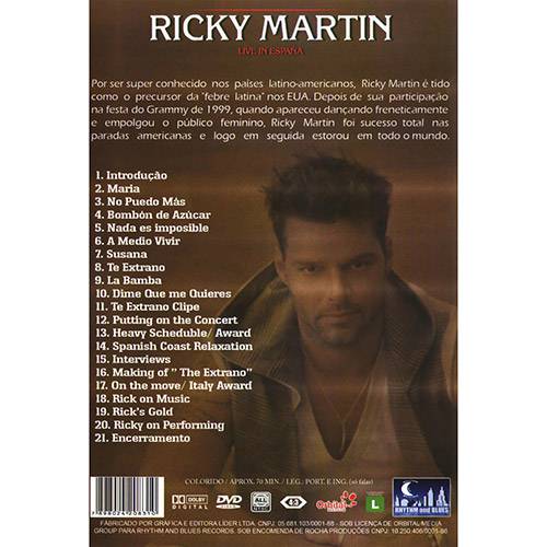 DVD Ricky Martin: Live In Espanha