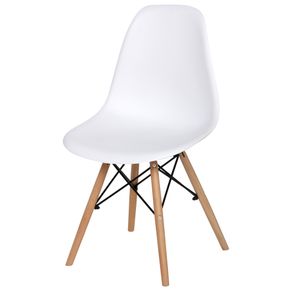 Eames Wood Iv Cadeira Natural/branco