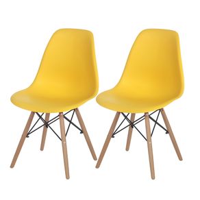 Eames Wood Kit C/2 Cadeiras Natural/banana