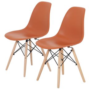 Eames Wood Kit C/2 Cadeiras Natural/terracota