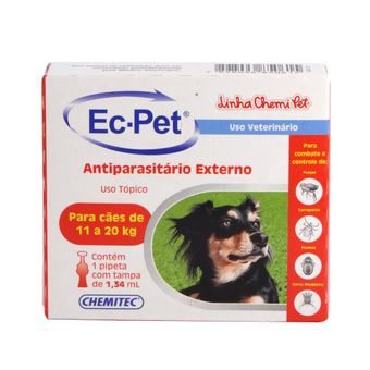 Ec-Pet Chemitec C/ 1 Pipeta de 1,34ml P/ Cães de 11 a 20kg