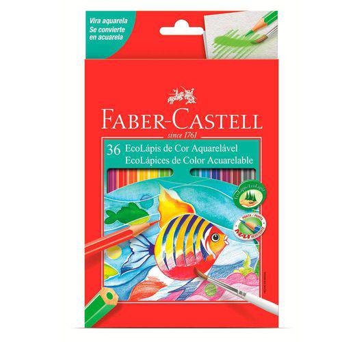Ecolápis de Cor Aquarelável Faber-Castell - Estojo com 36 Cores - Ref 120236