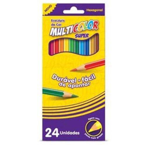 Lápis de Cor Ecolápis Hexagonal 24 Cores Multicolor
