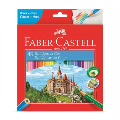 Ecolápis de Cor Sextavado 48 Cores - Faber Castell Faber Castell