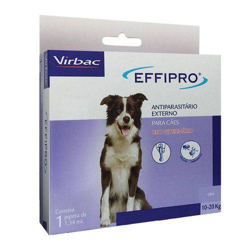 Effipro 1,34 Ml Cães de 10 Até 20 Kg Antipulgas e Carrapatos Virbac