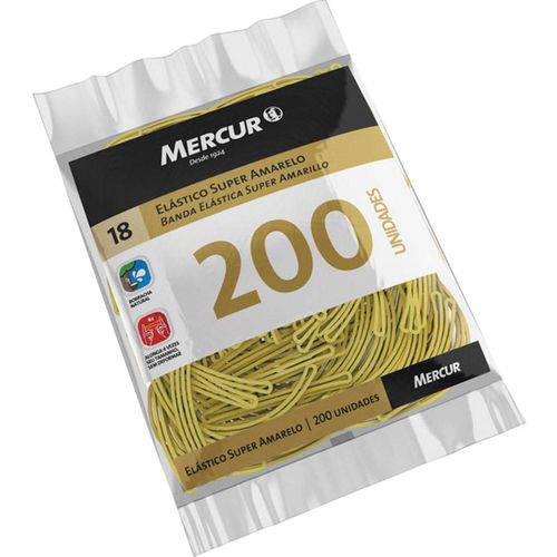 Elastico Amarelo N.18 Super 100gr. 200pecas Mercur Pacote
