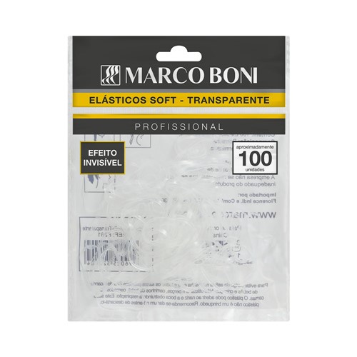 Elástico Marco Boni Soft Transparente com 100 Unidades (8261)