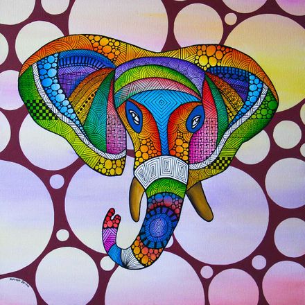 Gravura para Quadros – Arte Elefante 03 - 20 X 20 Cm - Papel Fotográfico Fosco