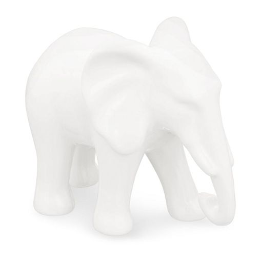 Elefante Decorativo Branco em Cerâmica G 8588 Mart