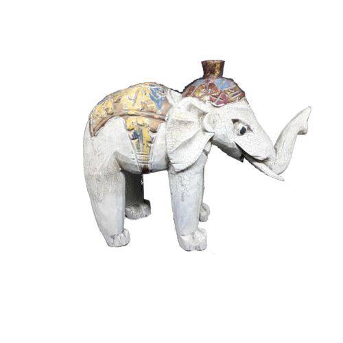 Elefante Decorativo de Madeira 30Cm