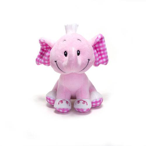 Elefante Rosa de Pelúcia - Chocalho Infantil - Unik Toys