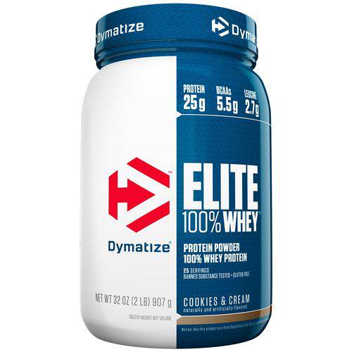 Elite 100% Whey Protein (2lbs/907g) - Dymatize Nutrition - Cookies & Cream