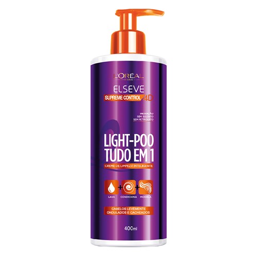 Elseve Light-Poo Supreme Control 4D Creme de Limpeza Inteligente com 400ml