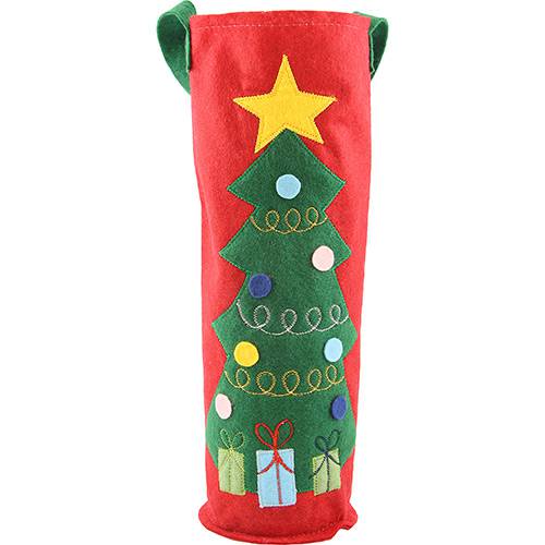 Embalagem para Garrafa com Estampa Árvore de Natal - Christmas Traditions