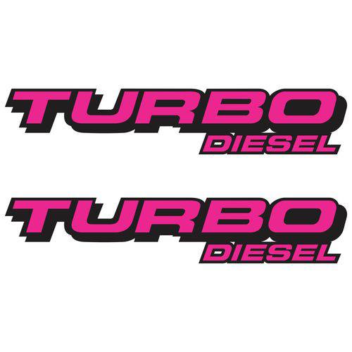 Emblema Adesivo F250 Turbo Diesel Rosa