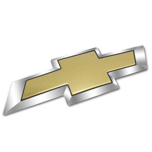 Emblema Chevrolet Gravata Dourado Borda Cromada Agile 09 a 13 Traseiro Porta-Malas