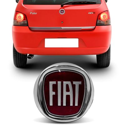 Emblema Fiat do Porta Malas Uno 2004 a 2013 Palio 2004 a 2015 Stilo 2008 a 2011 Vermelho