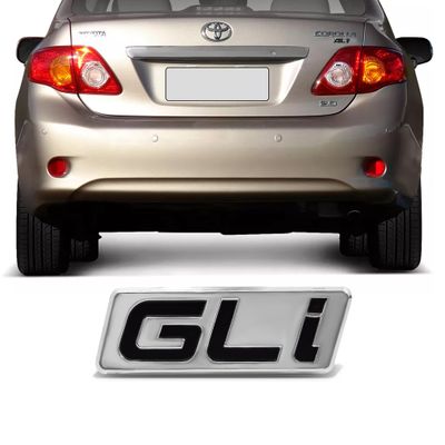Emblema GLi do Porta Malas Corolla 2010 a 2018 Cromado