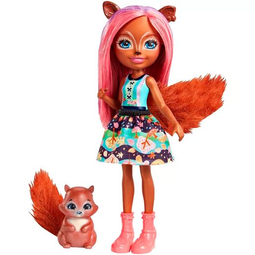 Enchantimals Boneca Sancha Squirrel e Stumper - Mattel