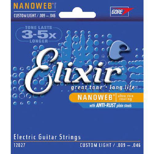 Encordoamento 009 Custom Light para Guitarra Elixir