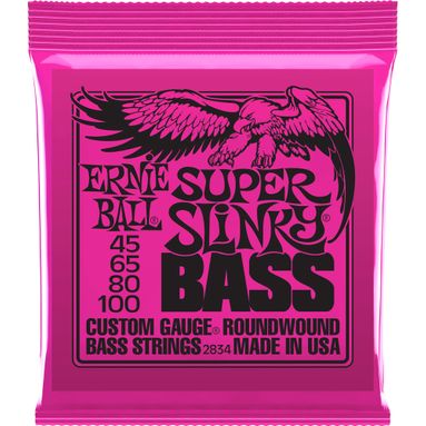 Encordoamento Baixo 4 Cordas Ernie Ball 2834 045-100 Super Slinky Bass