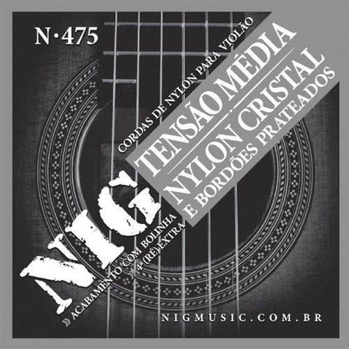 Encordoamento Cordas NIG N475 Tensão Média para Violão Nylon