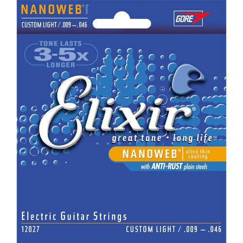 Encordoamento Elixir Guitarra 009-046 Custom Light 12027
