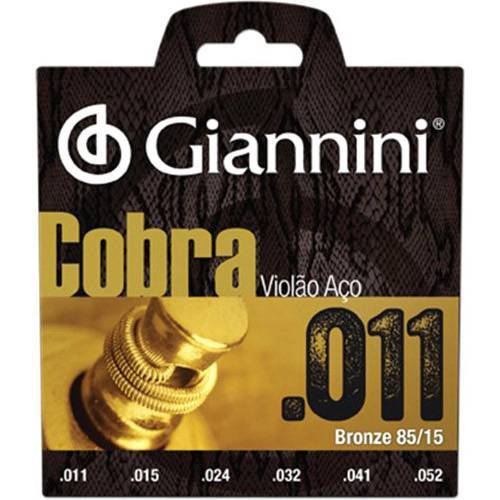 Encordoamento Geeflk Série Cobra em Aço para Violão .011 - Giannini