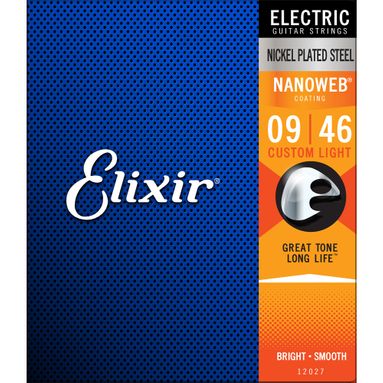 Encordoamento Guitarra Elixir 009-046 Nanoweb Custom Light 12027