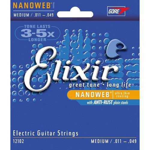 Encordoamento Guitarra Elixir 011-049 Nanoweb Medium (3217)
