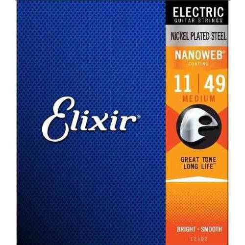 Encordoamento Guitarra Elixir 11|49 Nanoweb Medium 12102