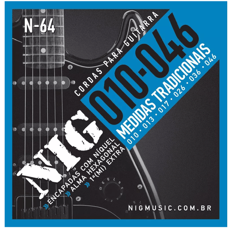 Encordoamento Guitarra Nig N64 010/.046 Tradicional Encordoamento Guitarra Nig N64 010 Tradic.