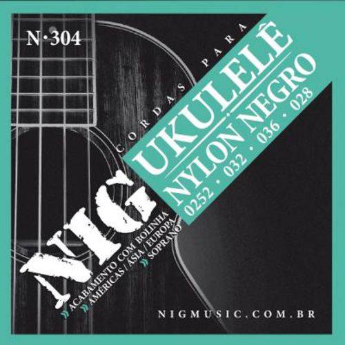 Encordoamento Nig para Ukulele Soprano N-304 - Nylon Negro - .0252"/.028"