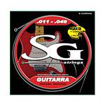 Encordoamento P/ Guitarra 011 Pesada C/ 1 Palheta Grátis + 1 Corda MI Ref. 5160 - SG